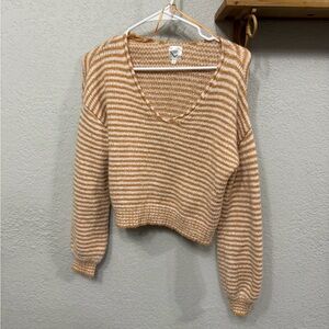 Freshman yellow and Cream V-Neck Sweater